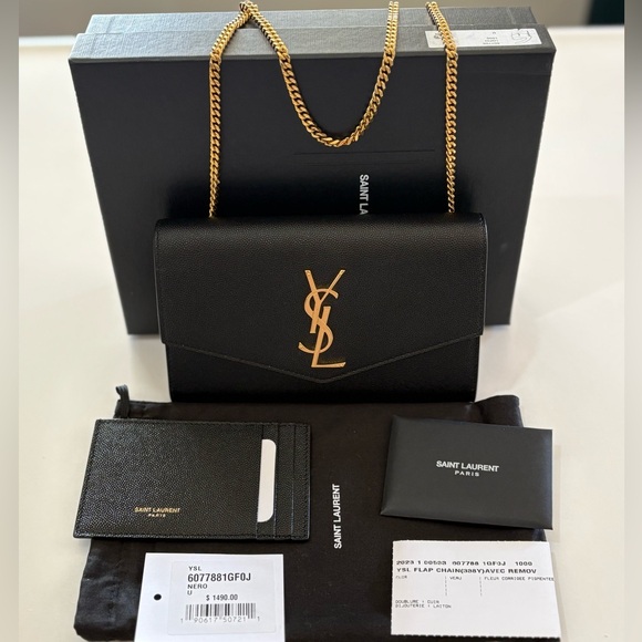 YVES SAINT LAURENT YSL UPTOWN WALLET ON CHAIN NEW!!!! - Picture 11 of 16